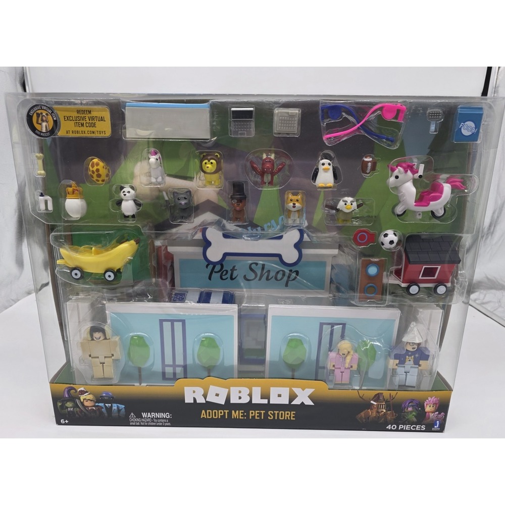 NEW Roblox Adopt Me Pet Store Playset Figures Accessories Exclusive Virtual Item